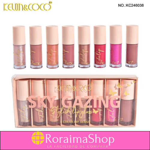 KIT LABIAL LIQUIDO GLOSS TOP x 8 unidades